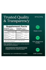 Etta Vita Fibrinolytic Ase Enzymes Lumbrokinase Nattokinase Serrapeptase 60 Slow Release Capsules.Made ın Usa.