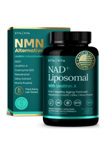 Etta Vita Liposomal NAD+ 60 Capsul Resveratrol, Urolithin A, CoQ10,Muira Puama Natural Energy, Brain Fog, Digestion, Detox, Gut Health, Microbiome, NR NMN Replacement.Made ın Usa.