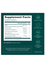 Etta Vita Liposomal NAD+ 60 Capsul Resveratrol, Urolithin A, CoQ10,Muira Puama Natural Energy, Brain Fog, Digestion, Detox, Gut Health, Microbiome, NR NMN Replacement.Made ın Usa.