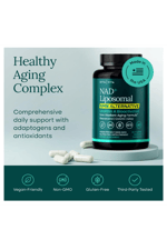 Etta Vita Liposomal NAD+ 60 Capsul Resveratrol, Urolithin A, CoQ10,Muira Puama Natural Energy, Brain Fog, Digestion, Detox, Gut Health, Microbiome, NR NMN Replacement.Made ın Usa.