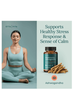 Etta Vita Mushroom+Asvaganda 90 Capsul Lions Mane,Chaga,Reishi,Cordyceps,Turkey Tail 10x Adaptogenic Complex Focus-Energy,Immunity Nootropic.
