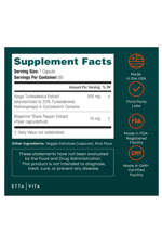 Etta Vita Turkesterone Energy Bioperine ile Yüksek Emilim 60 Capsul.Made ın Usa.62.