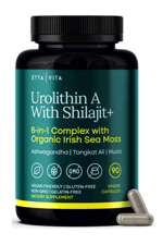 Etta Vita Urolithin-A Complex 90 Capsul Shilajit, Organic Sea Moss Tong kat Ali, Natural Energy, and Focus for Men  Women (Made in USA .