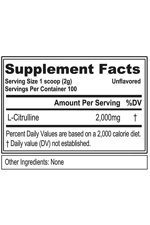EVL NUTRITION L-Citrulline2000 , 200 Grams 100 Servis Unflavored.USA.45.