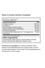 EVLUTION NUTRITION FocusMode, 30 Capsules.Usa Version.4031