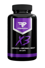 Freedom Research  X-3  MİX  MK-677 - LGD-4033 - MK-2866  60 Capsul. Made ın Usa 54.