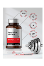 Horbäach Agmatine Sulfate 1500mg  60 Capsules  Pharmaceutical Grade  Non-GMO, Gluten Free.3832
