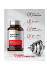 Horbäach Agmatine Sulfate 1500mg  60 Capsules  Pharmaceutical Grade  Non-GMO, Gluten Free.3832