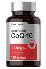 Horbäach CoQ10 100mg  100 mcg of Black Pepper Extract 120 Softgels.