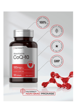 Horbäach CoQ10 100mg  100 mcg of Black Pepper Extract 120 Softgels.