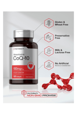 Horbäach CoQ10 100mg  100 mcg of Black Pepper Extract 120 Softgels.