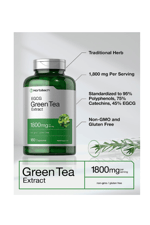 Horbäach EGCG Green Tea Extract  180 Capsul Max Potency Non-GMO & Gluten Free.Abd Menşei.44.