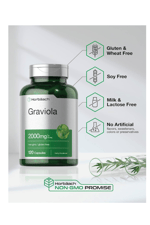 Horbäach Graviola Extract 2000 mg 120 Capsules.USA.40.