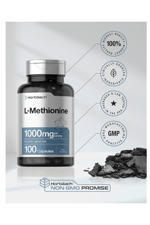 Horbäach  L-Methionine 1000mg  100 Capsul.Quick Release Capsules Usa Menşei.37.