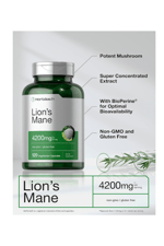 Horbäach Lions Mane Mushroom Extract  4200mg  120 Capsul Vegetarian Non-GMO Gluten Free. Usa Menşei.45.