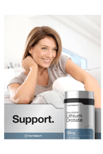 Horbäach Lithium Orotate 130mg  180 Capsul Non-GMO, Gluten Free  5mg. Usa Menşei.43.