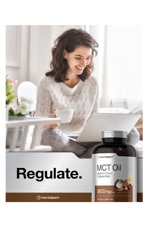 Horbäach MCT Oil Pills  3600mg  300 Softgel Keto from Coconut  with Caprylic  Capric Acid  Non-GMO and Gluten Free.