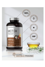 Horbäach MCT Oil Pills  3600mg  300 Softgel Keto from Coconut  with Caprylic  Capric Acid  Non-GMO and Gluten Free.