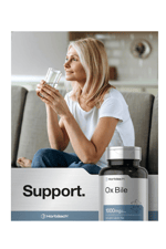 Horbäach Ox Bile 1000 mg 100 Capsules  Digestive Enzymes  Non-GMO & Gluten Free.Abd Menşei.44.