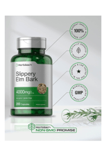 Horbäach Slippery Elm Bark 200 Capsules  Non-GMO  Gluten Free.