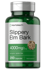Horbäach Slippery Elm Bark 200 Capsules  Non-GMO  Gluten Free.