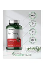 Horbäach Tart Cherry Extract  3600mg  300 Capsul Non-GMO, Gluten Free Usa Menşei.3742