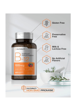 Horbäach Vitamin B12 Sublingual 1000mcg  400 Fast Dissolve Tablet Methylcobalamin for Adults Natural Berry Flavor Vegan, Non-GMO, and Gluten Free.45.