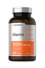 Horbäach Vitamin E 1000 IU 200 Softgel  Non-GMO, Gluten Free, Preservative Free  Vitamin E Oil. ABD MENŞEİ.49.