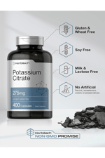 Horbaach Potassium Citrate 275 mg 400 Capsules Non-GMO, Gluten Free.45.