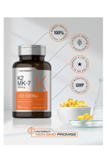 Horbaach Vitamin D3 K2 5000 iu  100mcg MK-7 Complex  180 Softgel.Abd Menşei.
