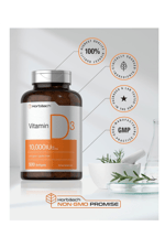 Horbach Vitamin D D3 Cholecalciferol 10000 IU  500 Softgels  250mcg .Usa Menşei.39.