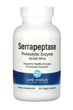 Lake Avenue Nutrition, Serrapeptase, Proteolytic Enzyme, 40,000 SPUs, 180 Veggie Capsul 4054