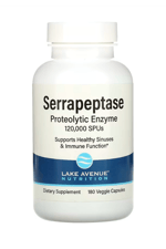 Lake Avenue Nutrition, Serrapeptase, Proteolytic Enzyme, 120,000 SPUs, 180 Veggie Capsules 75.