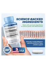 Maxlife Naturals Max-Mag Magnezium L-Threonate- 105 Capsules Made in USA- Magtein 2000mg with Vitamin D3 and K2 for Sleep, Mood & Brain.