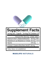 Maxlife Naturals Neuro NACET N-Acetyl Cysteine Ethyl Ester 60 Capsul.Made ın Usa 43.