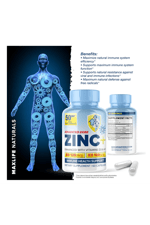 MaxLife Naturals ZINC  Picolinate + Immune Health Support - Enhanced with Vitamin D3 and K2 60 Capsul.Abd Menşei.31.