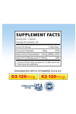 MaxLife Naturals ZINC  Picolinate + Immune Health Support - Enhanced with Vitamin D3 and K2 60 Capsul.Abd Menşei.31.