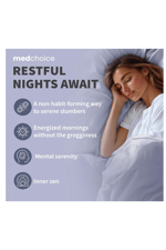 MEDCHOICE  Magnezium, L-Theanıne, Valerian Root, B6,  5-HTP, GABA, Asvaganda, L-Tryptophan, 90 Capsul  Non-Habit Forming Balanced Blend.