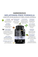 MEDCHOICE  Magnezium, L-Theanıne, Valerian Root, B6,  5-HTP, GABA, Asvaganda, L-Tryptophan, 90 Capsul  Non-Habit Forming Balanced Blend.