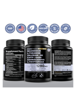 MEDCHOICE  Magnezium, L-Theanıne, Valerian Root, B6,  5-HTP, GABA, Asvaganda, L-Tryptophan, 90 Capsul  Non-Habit Forming Balanced Blend.