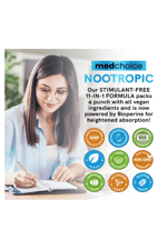MEDCHOICE Nootropic Brain  Memory  Focus Ginkgo Biloba, L Theanine, Bioperine, Alpha GPC Choline - 1321mg, 60 Capsul.Made ın Usa.50.