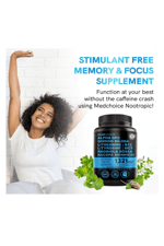 MEDCHOICE Nootropic Brain  Memory  Focus Ginkgo Biloba, L Theanine, Bioperine, Alpha GPC Choline - 1321mg, 60 Capsul.Made ın Usa.50.