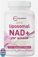 Micro Ingredients, Liposomal NAD+ For Women, 180 Vegetarian Capsules.