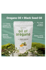 Micro Ingredients Oil of Oregano 300 Softgels Black Seed Oil 4X Strength Carvacrol  Thymoquinone  Plant Based Non-GMO.