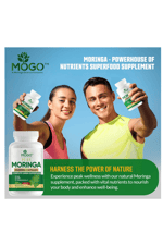 MOGO Moringa 180 Capsul Boost Energy, Immune, Gut, Joint Support  Pure Organic Moringa  Made in USA Best Seller.