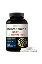 NatureBell Benfotiamine 300mg with Thiamine 100mg  240 Veggie Capsules.47.