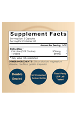 NatureBell Citicoline  CDP Choline, Citicoline 500mg Plus Tyrosine 50mg Per Serving, Optimized Dosage, 120 Capsules, 2 in 1 Formul.Abd Menşei.54.