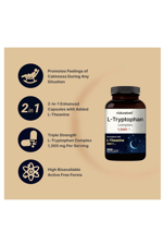 NatureBell L Tryptophan 1300mg with L Theanine 200mg, 300 Capsul.Abd.46.