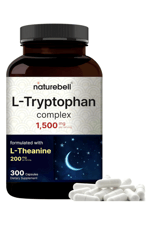 NatureBell L Tryptophan 1300mg with L Theanine 200mg, 300 Capsul.Abd.46.