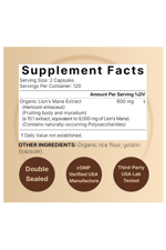 Naturebell  Lions Mane Mushroom Organic  9,000mg, 240 Capsules.Abd Menşei.